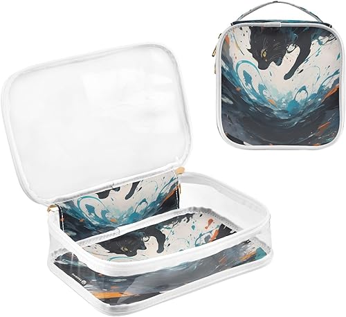 Miniatura 3 de Watercolor Cat Clear Toiletry Bag for Traveling,2 Pack Makeup Cosmetic Bag with Zipper,Travel Bag for Toiletries,Travel Essentials 21214359