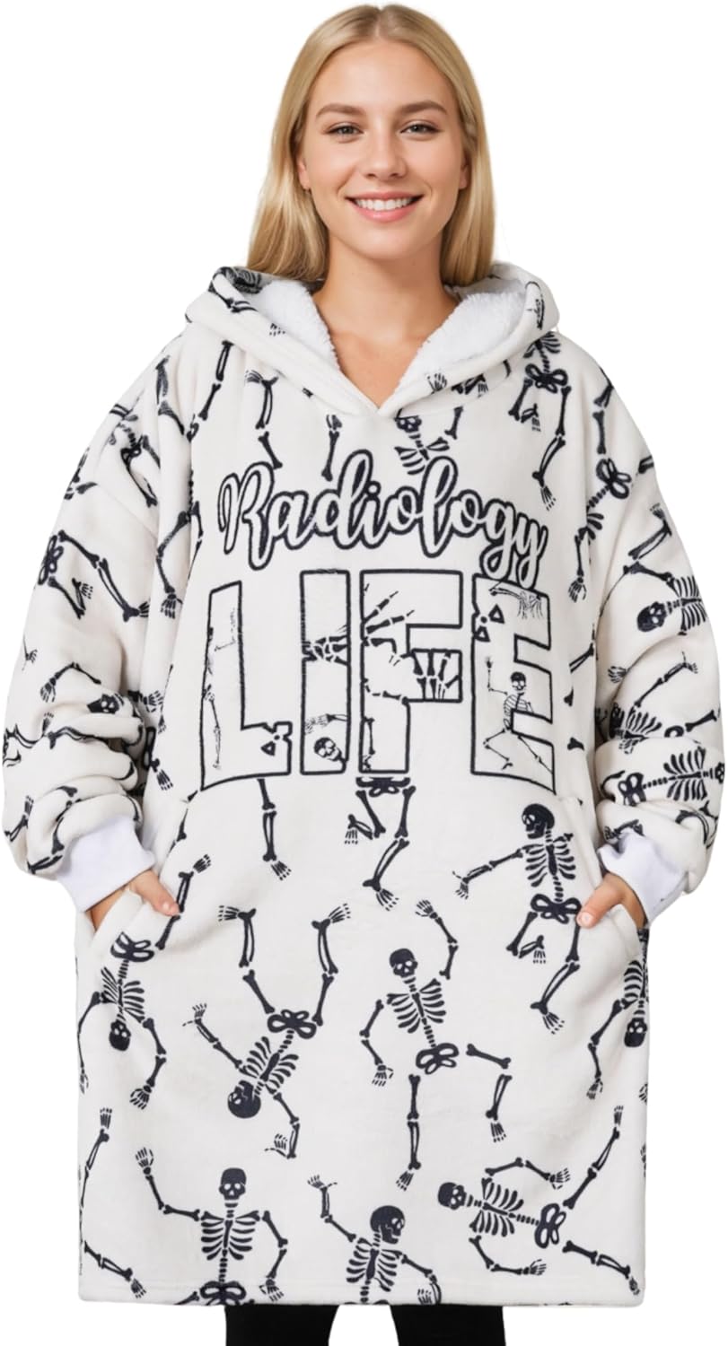 Radiology Gifts Wearable Blanket Hoodie, Gifts on Birthday and Christmas - WHT