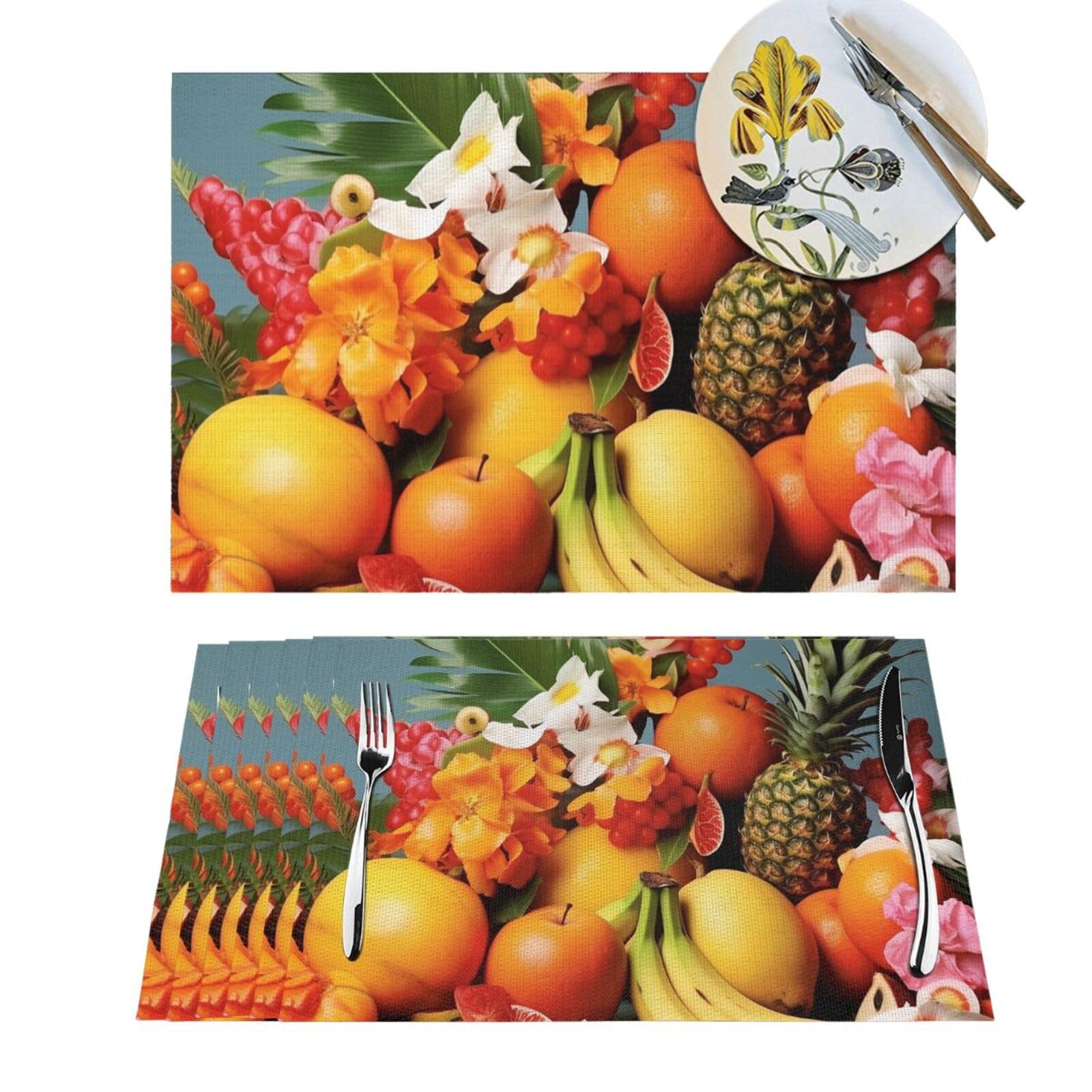 Sets de table tissés en PVC lavables et antidérapants 45x30 cm