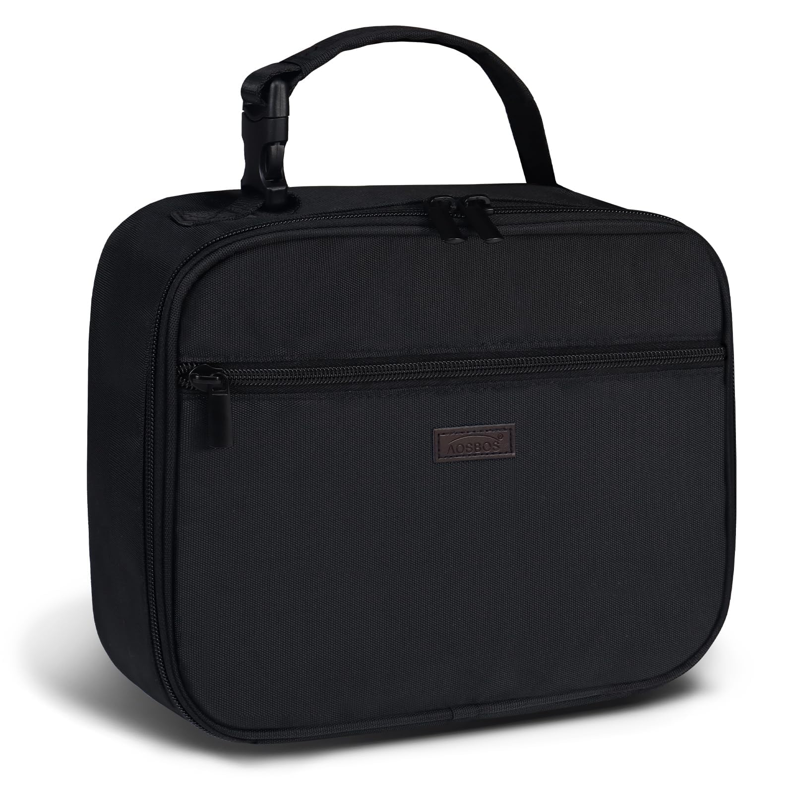 Aosbos Lunch Bag Insulated Cool Bag Lunchbox Kids Adults, Portable Thermal Lunch Bags for Women Men, Water-Resistant Soft Cooler Tote for School Work Picnic Outdoor, Black — image 1