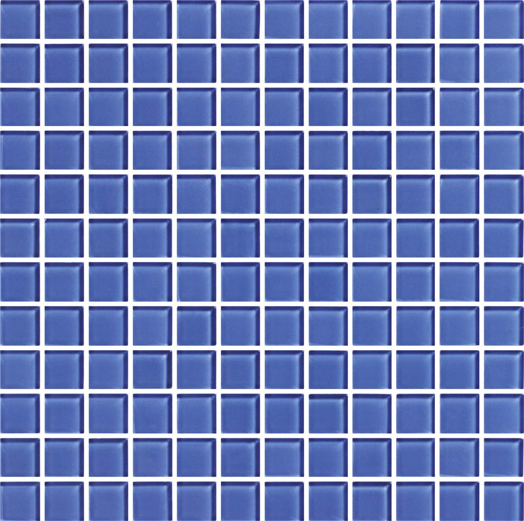 Mosaico de Cristal Templado enmallado de 32x32cm. Azul. No es Gresite