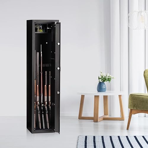 Miniatura 7 de Towallmark Cajas fuertes para armas de acceso rápido para 5-6 rifles, gabinetes de armas, caja de bloqueo más grande para rifle y pistolas caseras,