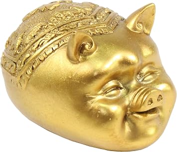 Feng Shui 3" Golden Pig Chinese Zodiac Sculpture Attract Wealth