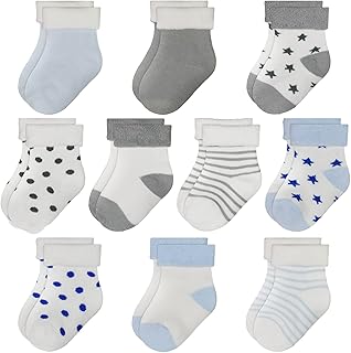 TRAMLE Baby,Clothing,Baby Boys 0-24m,Socks & Tights,Socks Baby Boys Socks Thick Cotton Terry Socks, 10 pairs ( 0-3years old ) for Newborn Boys Girls,Cute Warm Ankle Crew Socks Set
