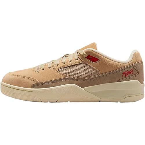 Jordan Flight Court Men's Shoes (Mushroom/Desert Camo/Fossil/Fire Red) Size 9.5
