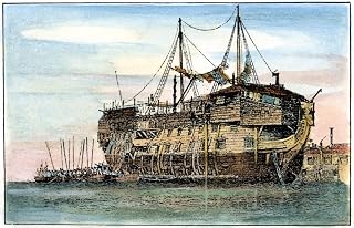 Prison Ship England Nan English Convict Ship In Which Criminals Were Kept Awaiting Shipment To Australia Wood Engraving English Early 19Th Century Poster Print by (18 x 24)