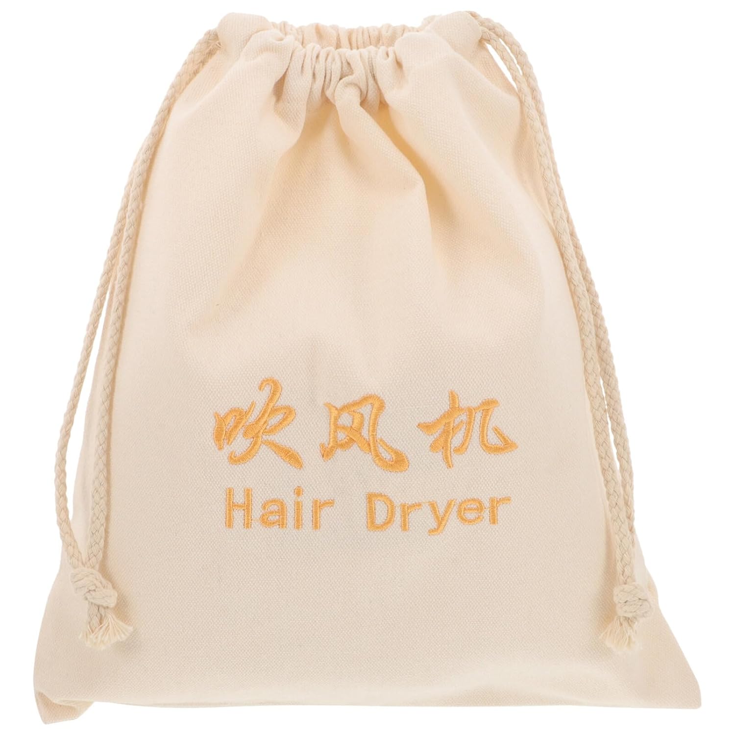 NOLITOY Hair Dryer Travel Storage Bag Drawstring Pouch for Hair Styling Tools Lightweight Canvas Design for Travel Home