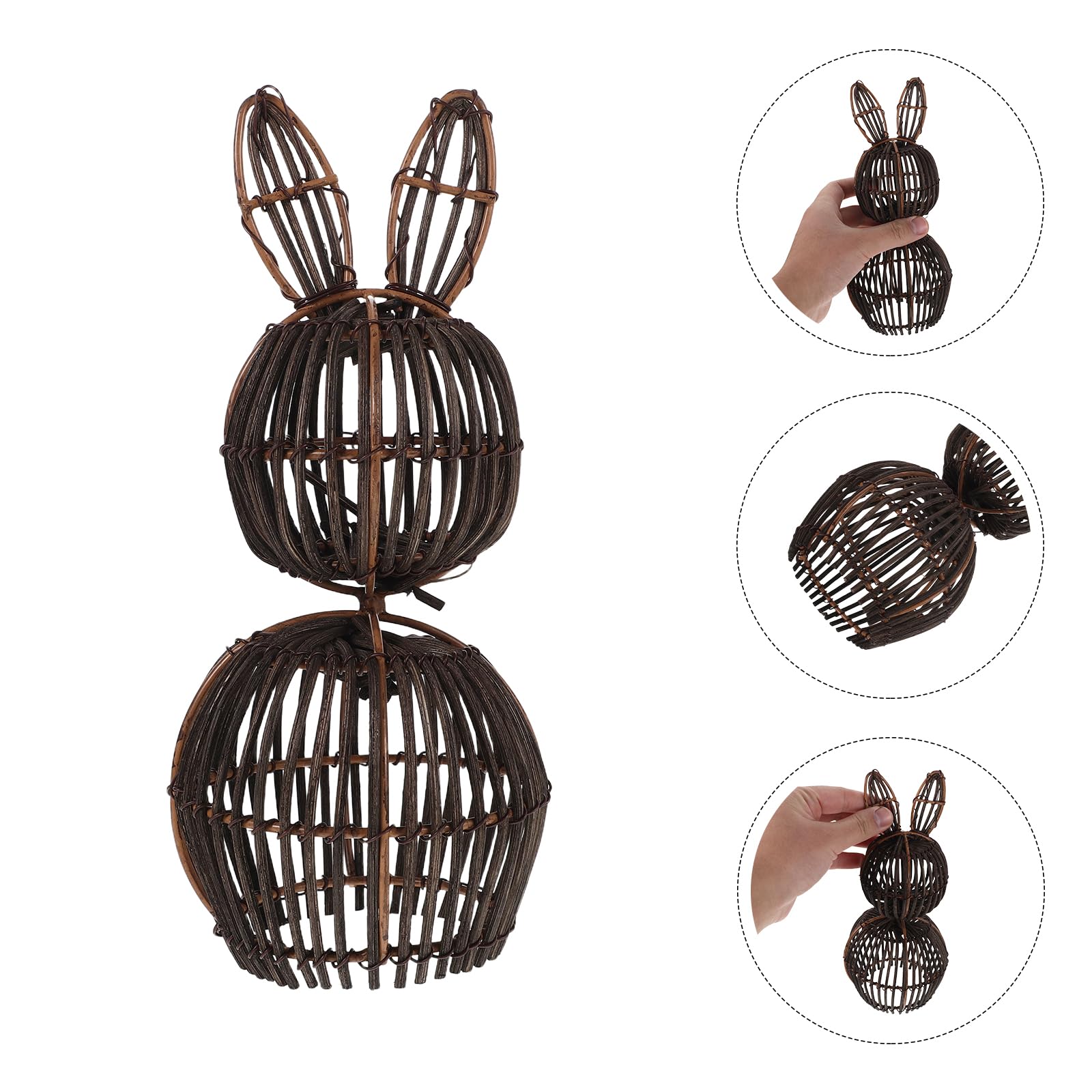 VALICLUD Decorazione Pasquale Accessorio Decorativo Versatile Coniglietto Intrecciato in Rattan per Celebrazioni Primaverili e Arredamento Casa