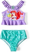 Disney Elsa Princess Toddler Girls Two Piece Tankini Top and Bow Tie Bikini Bottom Beach Swimwear Set