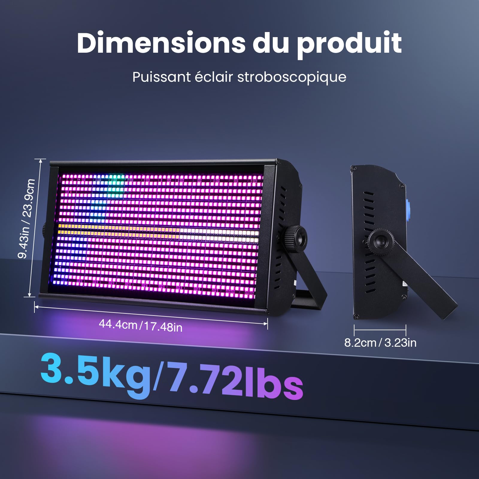 BETOPPER 260W LED Matricielle Lumières Stroboscope RGBW 4-en-1 Jeu de Lumiere Stroboscope Lavage et Mouvement Lumiere Soiree pour DJ Bar Fête (1PCS)