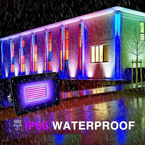 Miniatura 3 de Paquete de 2 luces LED de inundación UV 30 W de alta potencia con enchufe UL cable de 33 pies 395 nm-405 nm IP66 impermeable para suministros de