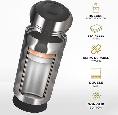 Miniatura 5 de Enfriador de vino prémium – Enfriador de botellas de acero inoxidable de 25.4 fl oz, doble pared y aislado al vacío, mantiene el vino frío durante