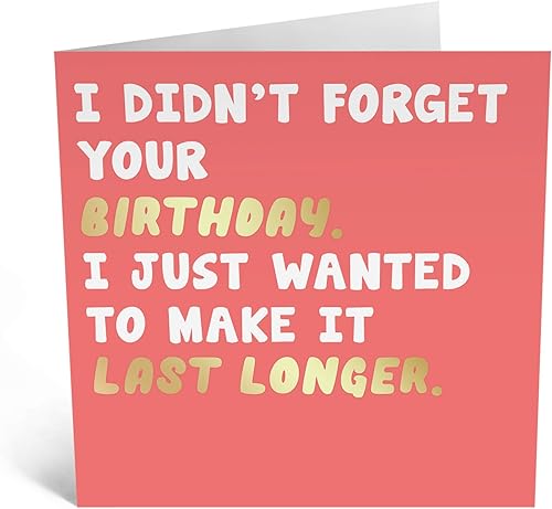 Miniatura 2 de CENTRAL 23 - Tarjeta de cumpleaños tardía - "Last Longer" - Tarjetas Sorry It's Late - Tarjeta de cumpleaños divertida - Tarjetas de felicitación en