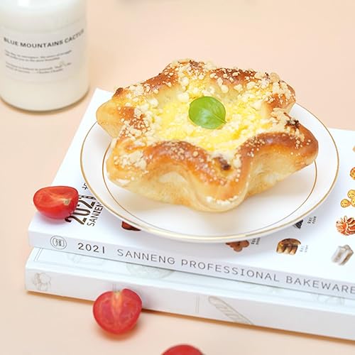 Miniatura 6 de Tosnail Paquete de 8 cuencos para tacos, sartén para tortilla de 6.5 pulgadas, molde de tarta estriado antiadherente, para ensalada para hornear en