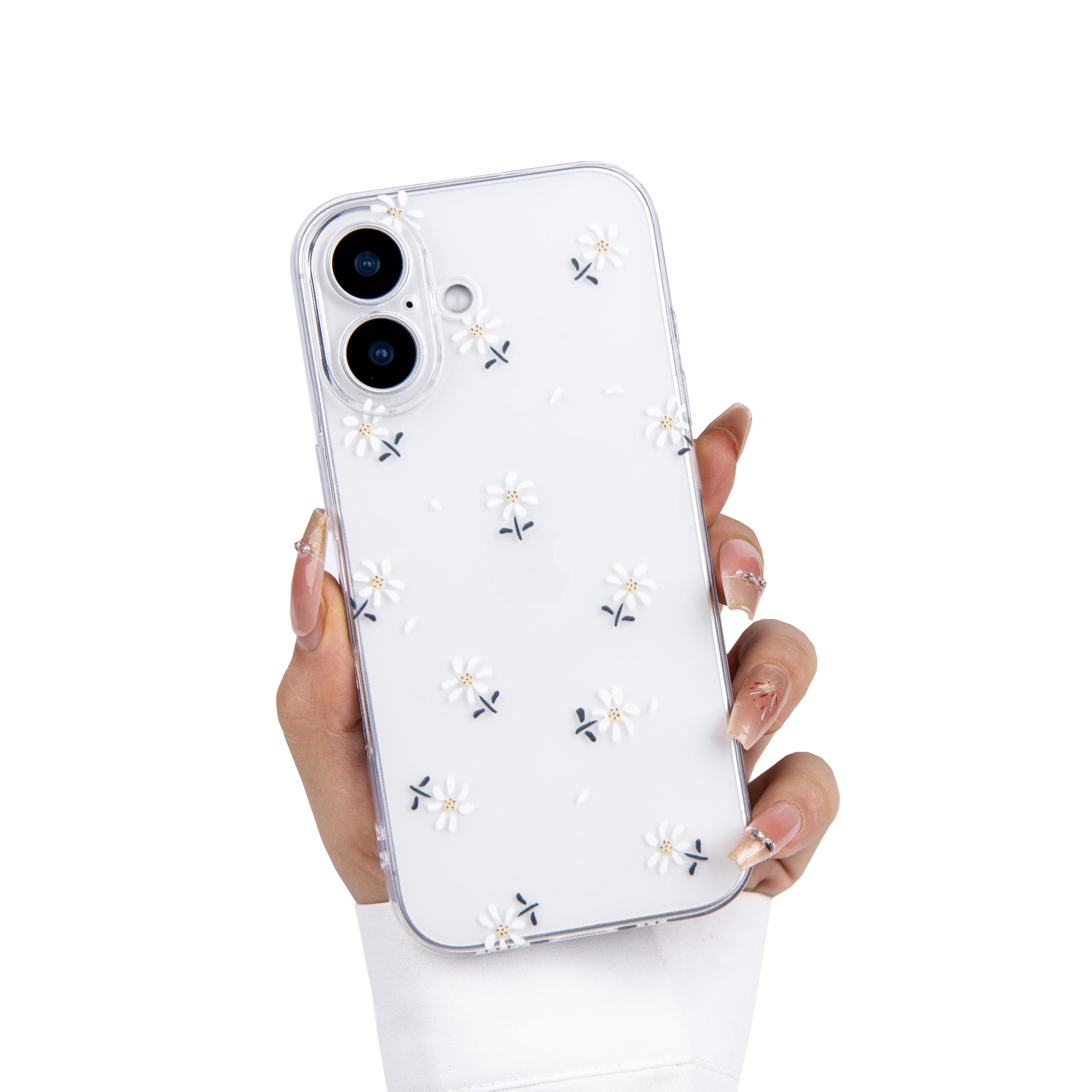 Einaily Hülle für iPhone 17 Case Crystal Clear Handyhülle Mode Chic Herz Muster Ultra Dünn Transparent Klare TPU Silikon Bumper Stoßfest Kratzfest Schutzhülle für iPhone 17 Slim Case Cover