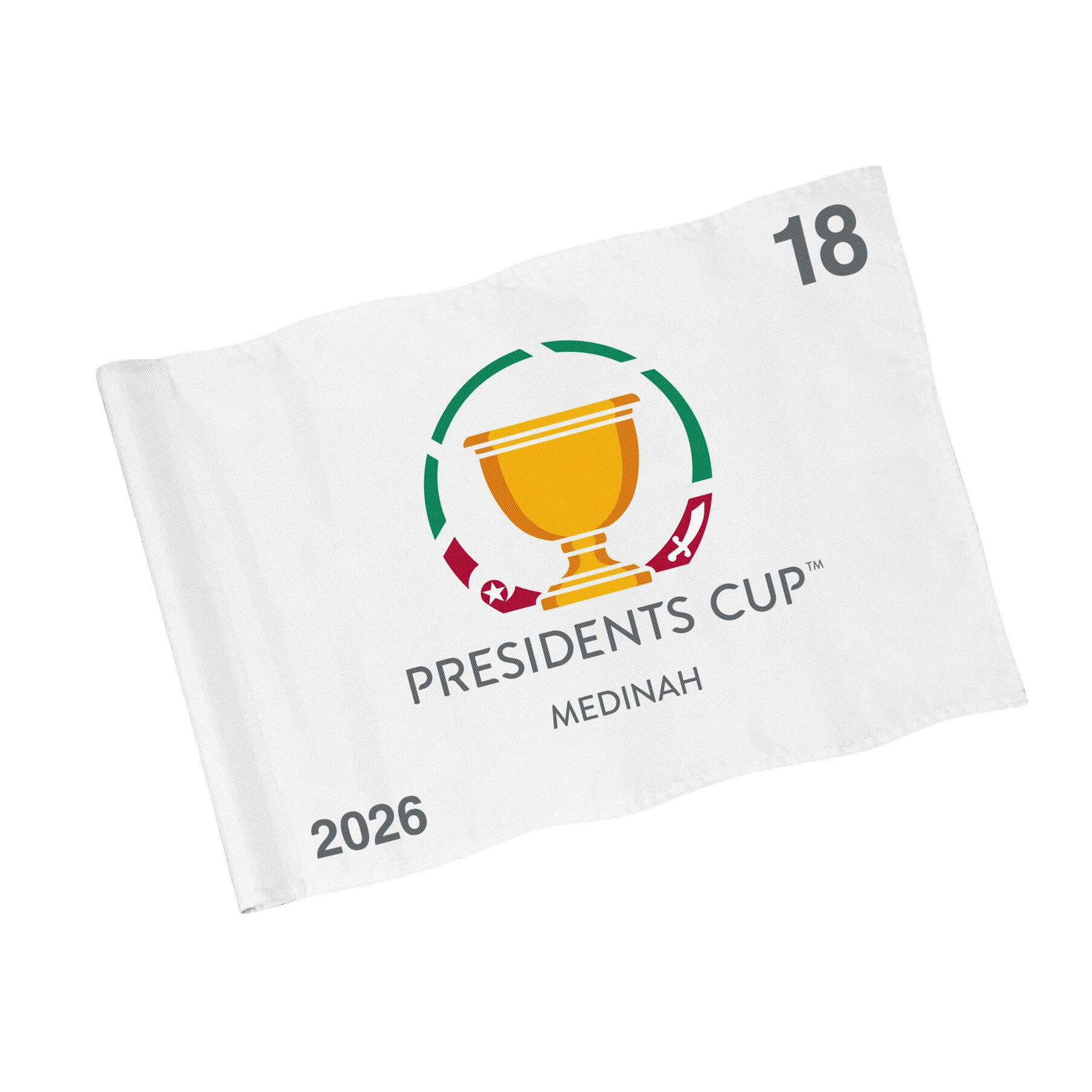 COGOLFING 2026 Presidents Cup Standard Golf Flag 14x20 Inch, Double-Sided Silk Printed Tournament Flag with Sleeve, Ideal for Practice Putting Green, Driving Range, Course, Club, 1-Pack