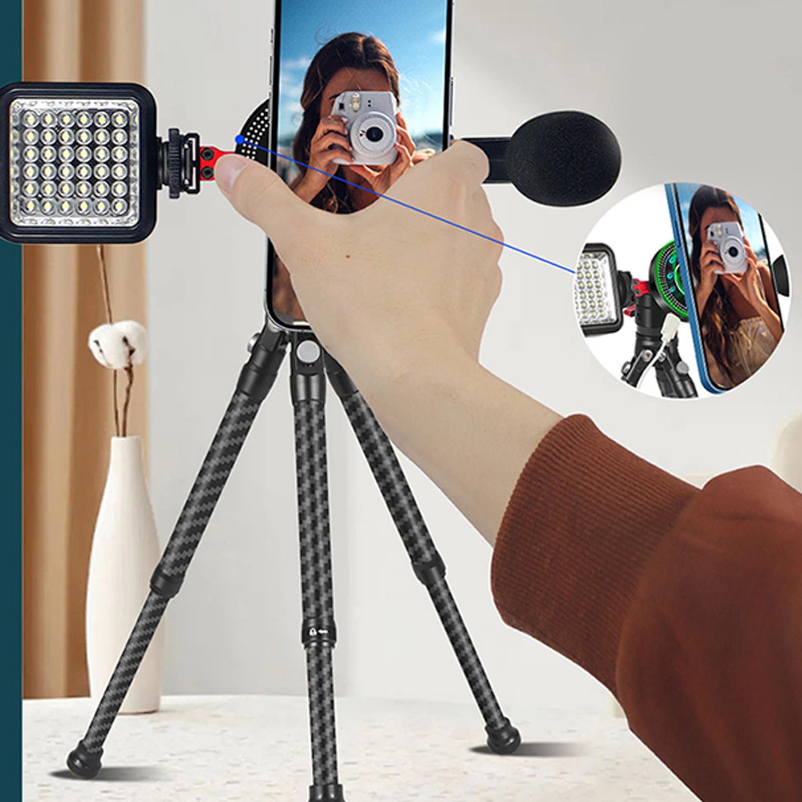 Treppiede del telefono Treppiede del cellulare con le spese Supporto flessibile per le registrazioni dello smartphone Selfie Stick
