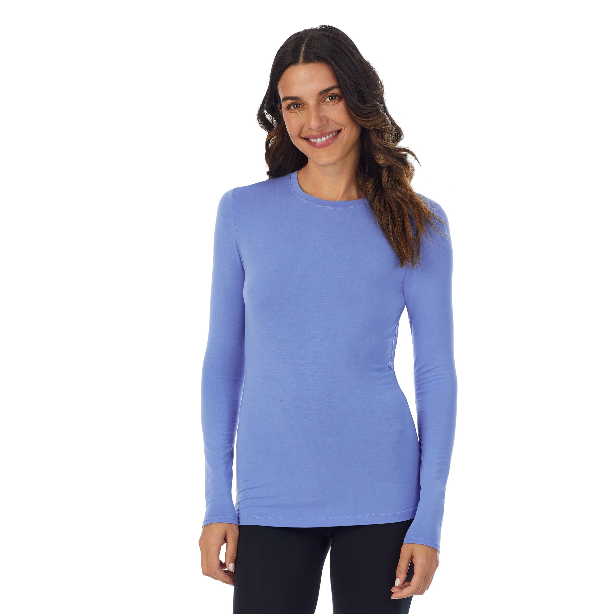 Cuddl DudsWomens Softwear with Stretch Long Sleeve Crew Neck Top (Ultramarine,Medium)