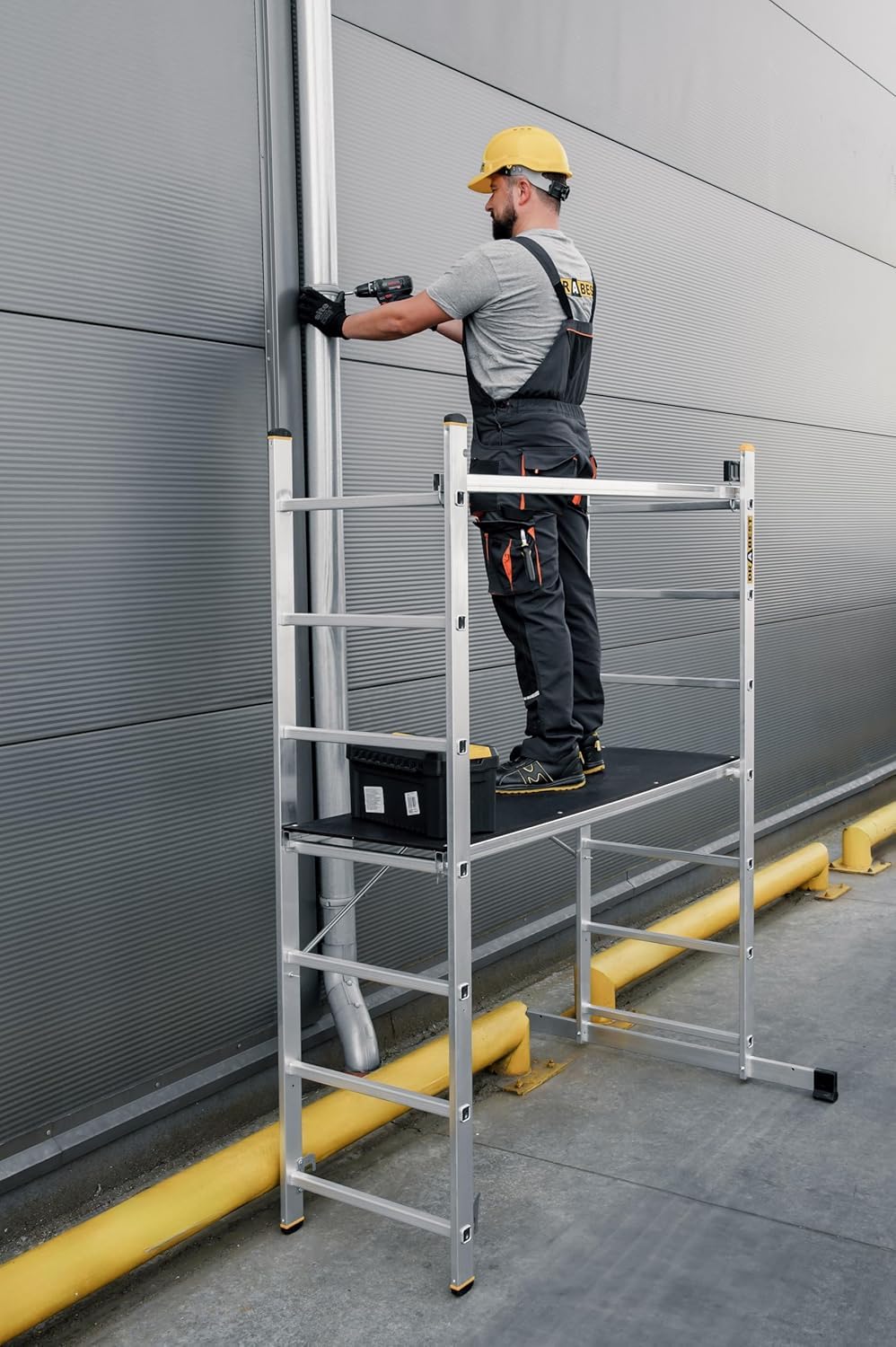 DRABEST LADDERS PRO-SERIE Aluminium ladder, 2-zijdig, 3 treden, draagvermogen 150 kg