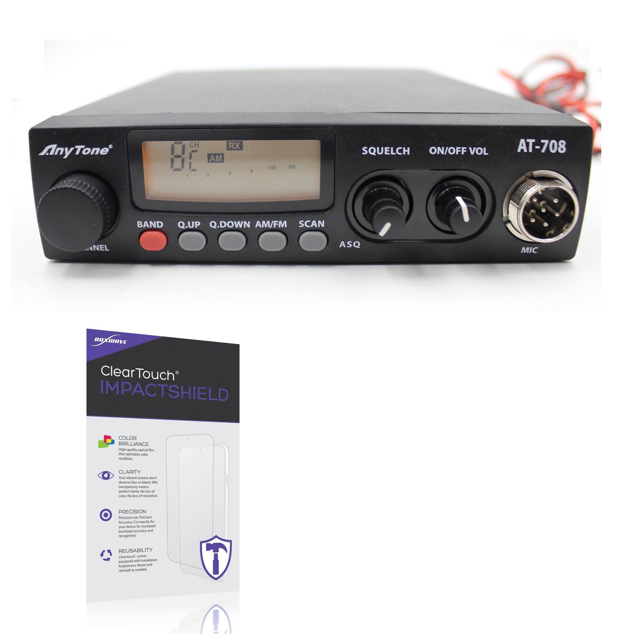 BoxWave Screen Protector Compatible with Anytone AT-708 - ClearTouch ImpactShield (2-Pack), Impenetrable Screen Protector Flexible Film