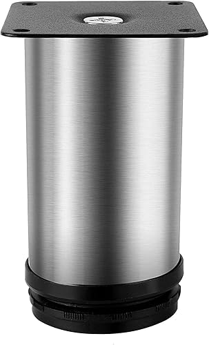 Miniatura 6 de ZOENHOU Paquete de 12 patas ajustables plateadas para muebles de 4 a 4.5 pulgadas, patas redondas de metal de acero inoxidable, patas de cocina,