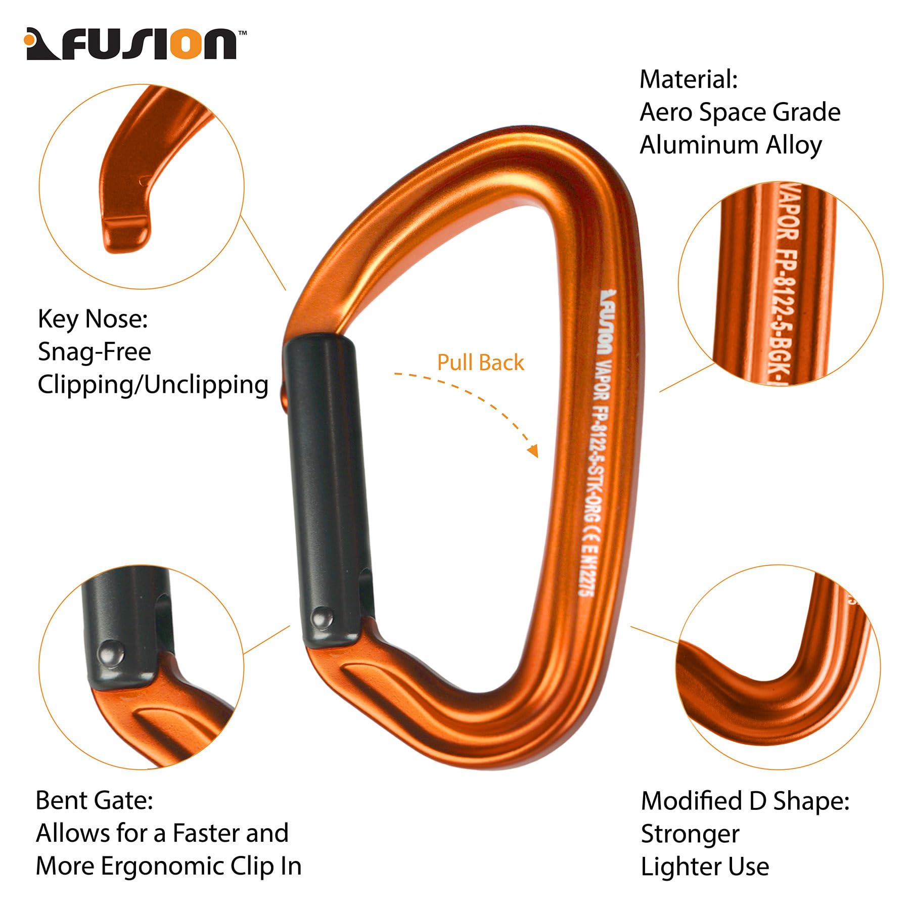 Amazon.co.jp: Fusion Climb Vapor 5 Quickdraw - 6パック 丈夫で軽量 