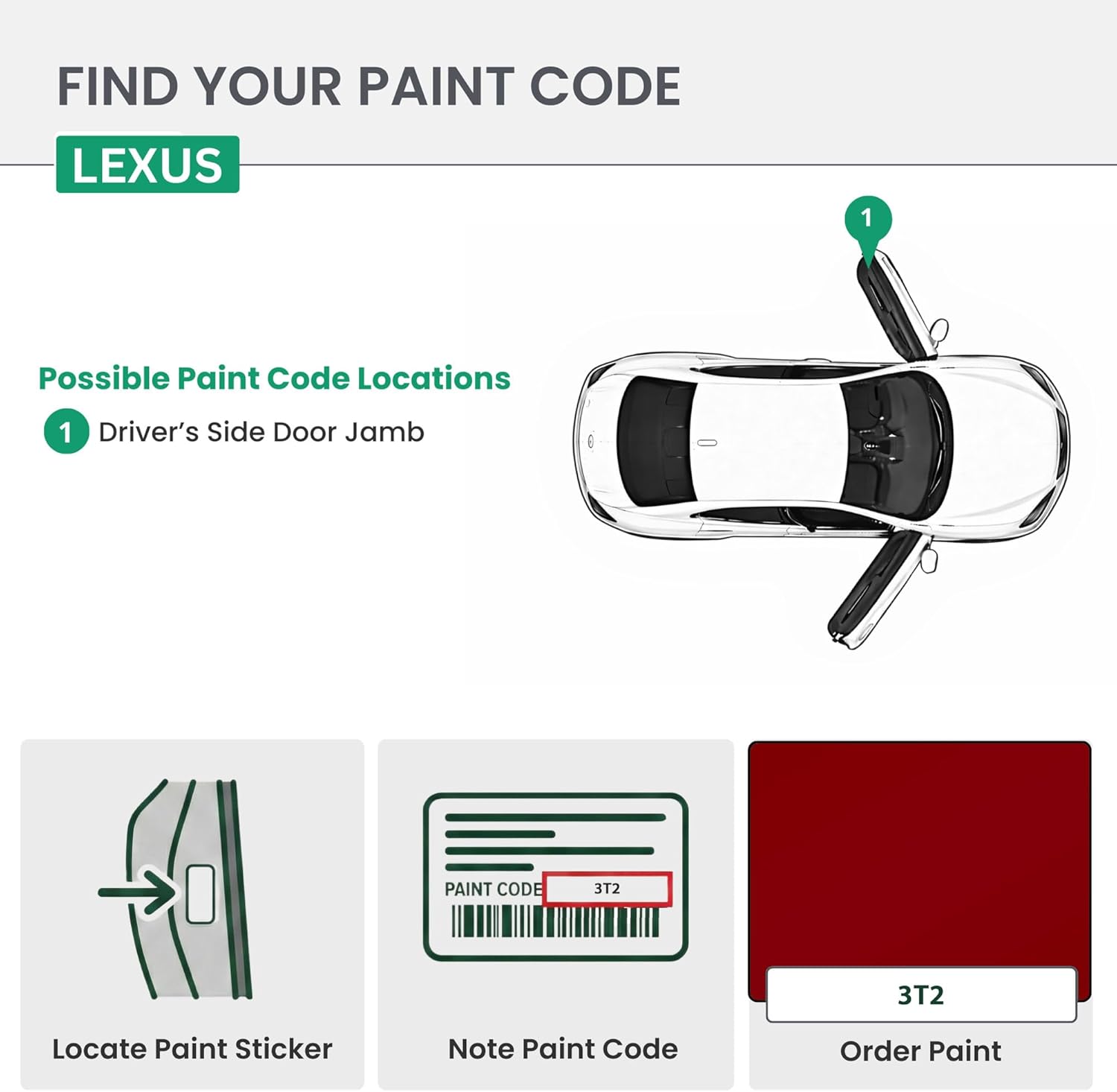 ERA Paints - 3T2 - Redline for LEXUS Exact OEM Color Match Automotive Touch Up Paint for Cars - Scratch & Chip Repair for Metal & Plastic - Essential Kit - Made in USA