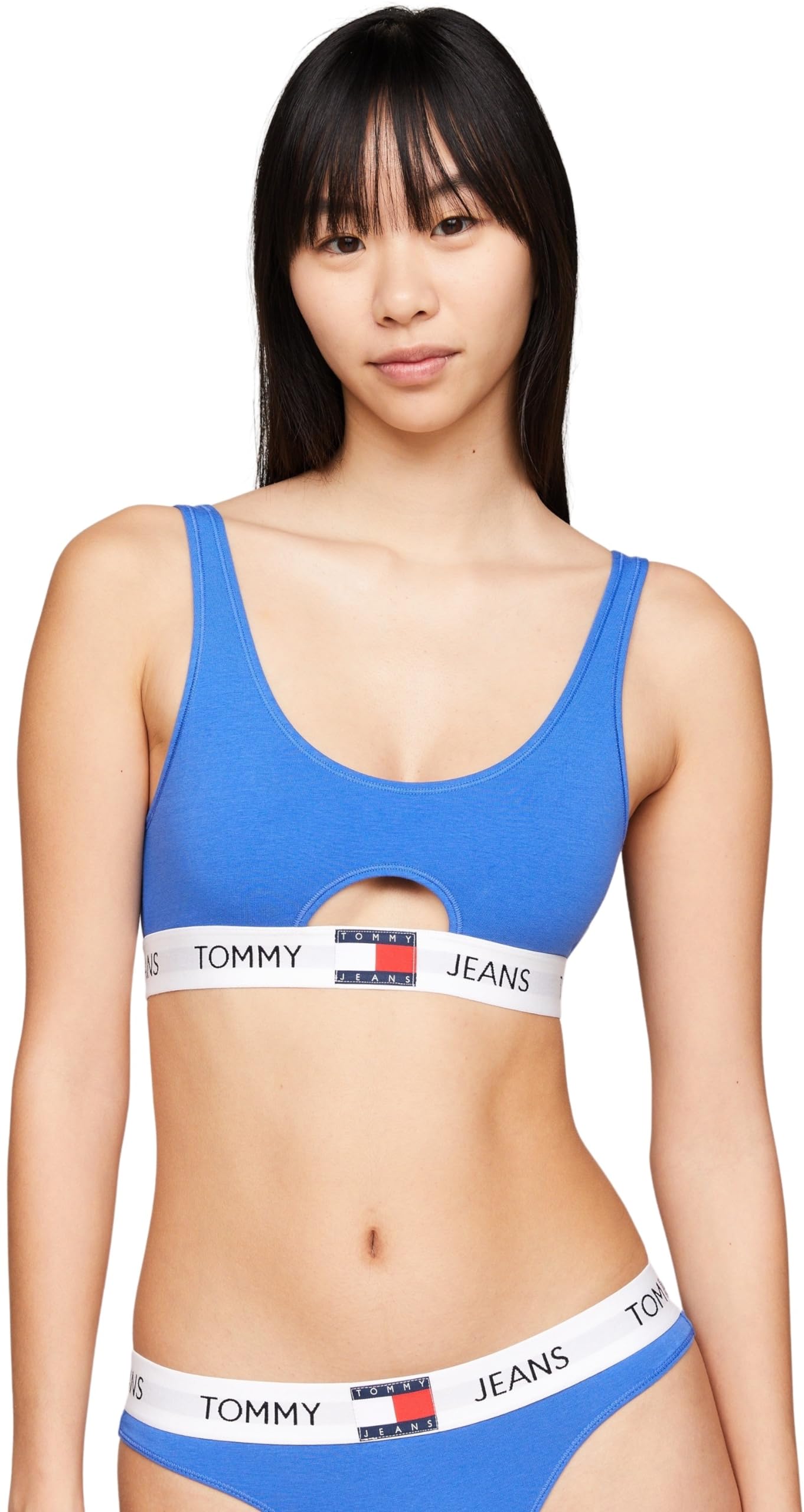 Tommy Jeans Women's Keyhole Bralette (Ext Sizes) Uw0uw05345 Other Bras, Blue (Empire Blue), L