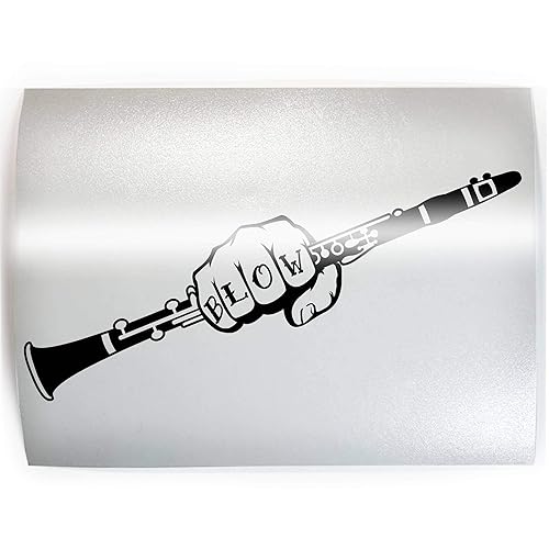Miniatura 1 de BLOW Fist Clarinet - PICK COLOR & SIZE - Instrument Play Woodwind Vinyl Decal Sticker B