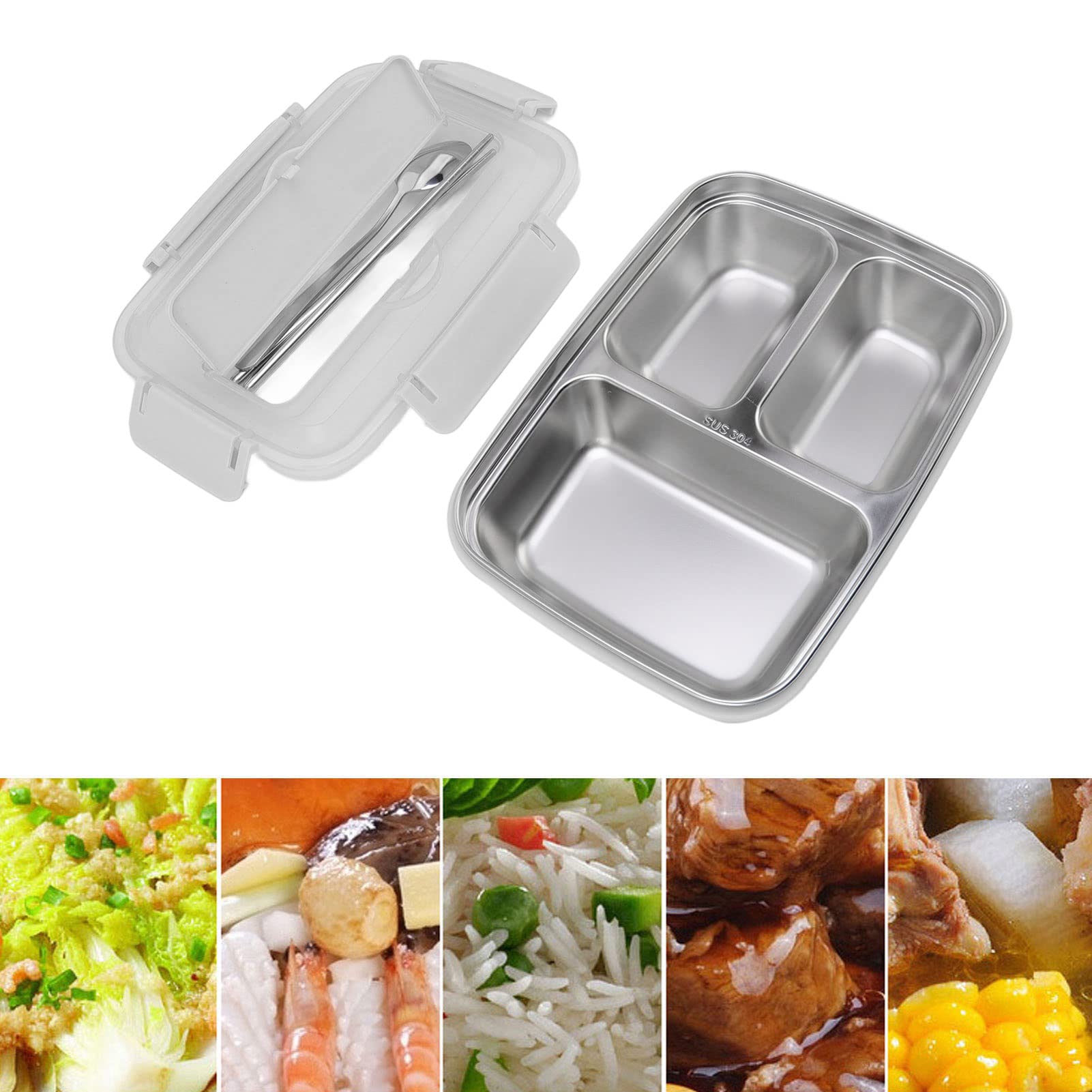 HaWare Edelstahl-Bento-Box, 1400 Ml, 3 Fächer – Auslaufsicher Mit Trennwänden & Tasche | Lunchbox Für Arbeit, Schule, Picknick