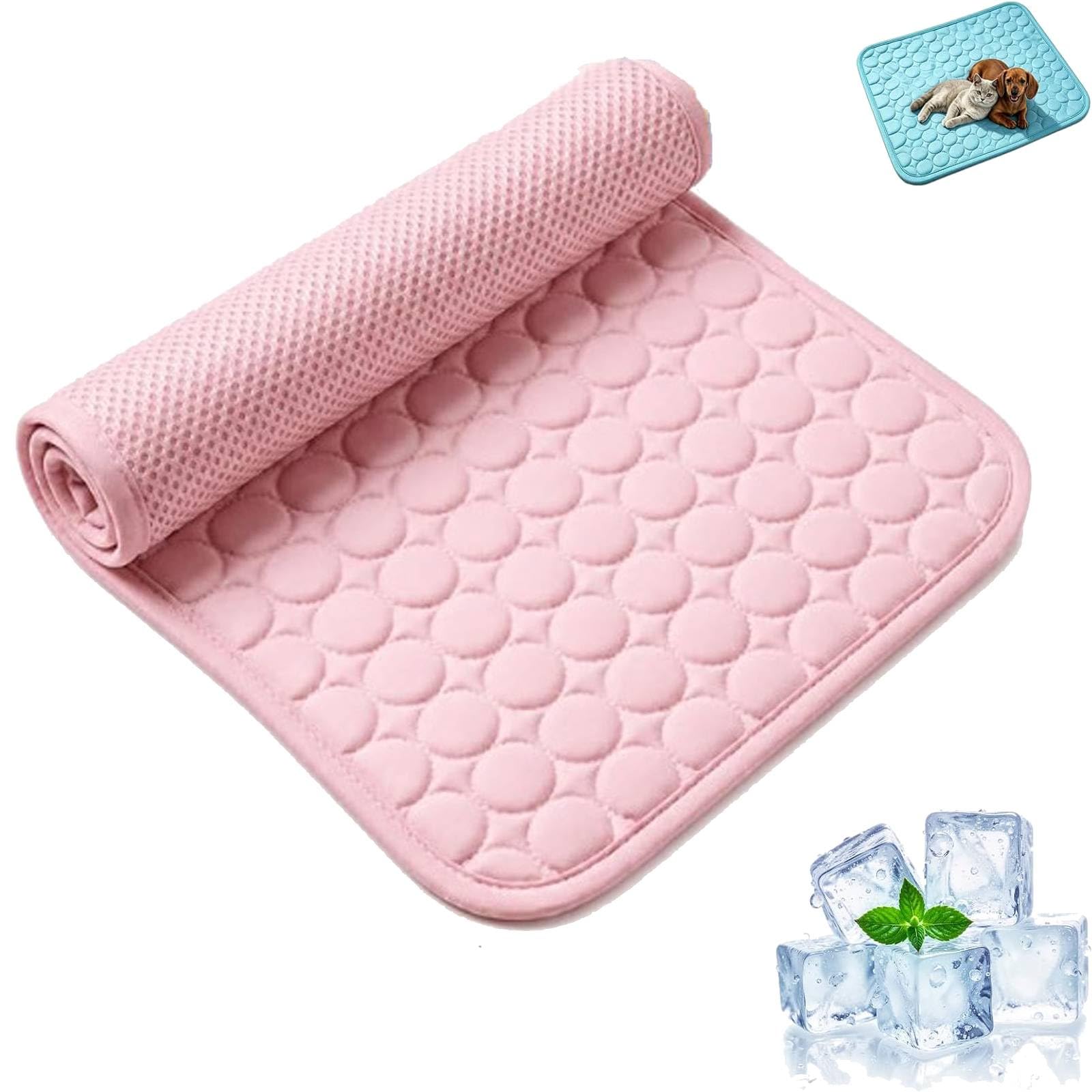Dog Cooling Mat, Durable Pet Cool Mat, Small Medium Large Pet Cooling Pad for Summer, No Need to Refrigerate, Washable Cat Cool Bed for Outdoor Indoor Kennels Crates Car Seats (pink, 150 * 100cm)