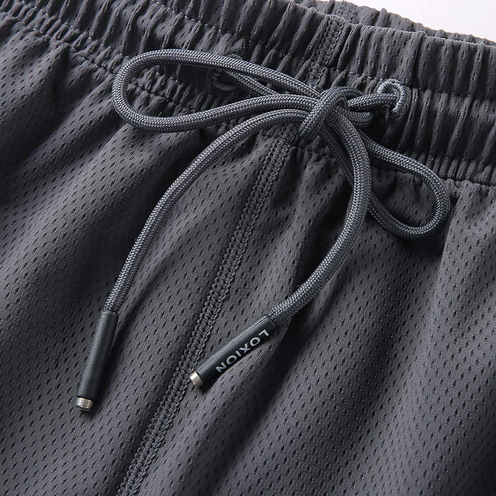 rismart Uomo Asciugatura Veloce Pantaloncini Allenarsi Passeggio Sportivo Pantaloni Corti con Cerniera Tasca