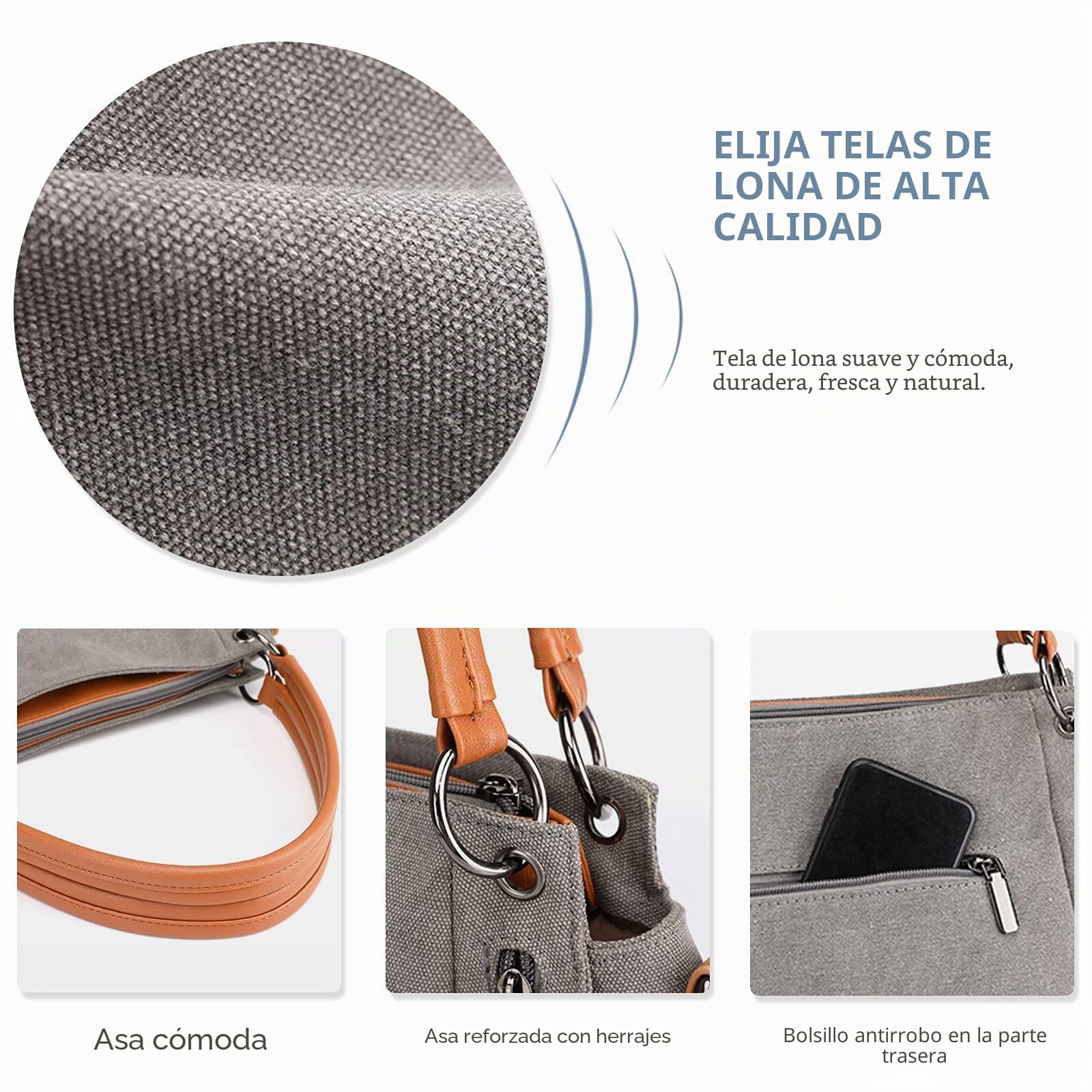 NICOLE & DORIS Bolso de Mujer de Mano Bolso Bandolera de Moda Grande Hombro Bolso de Diseño Bolso Señora Tote Simple Todos Los Días Escuela de Trabajo Marrón