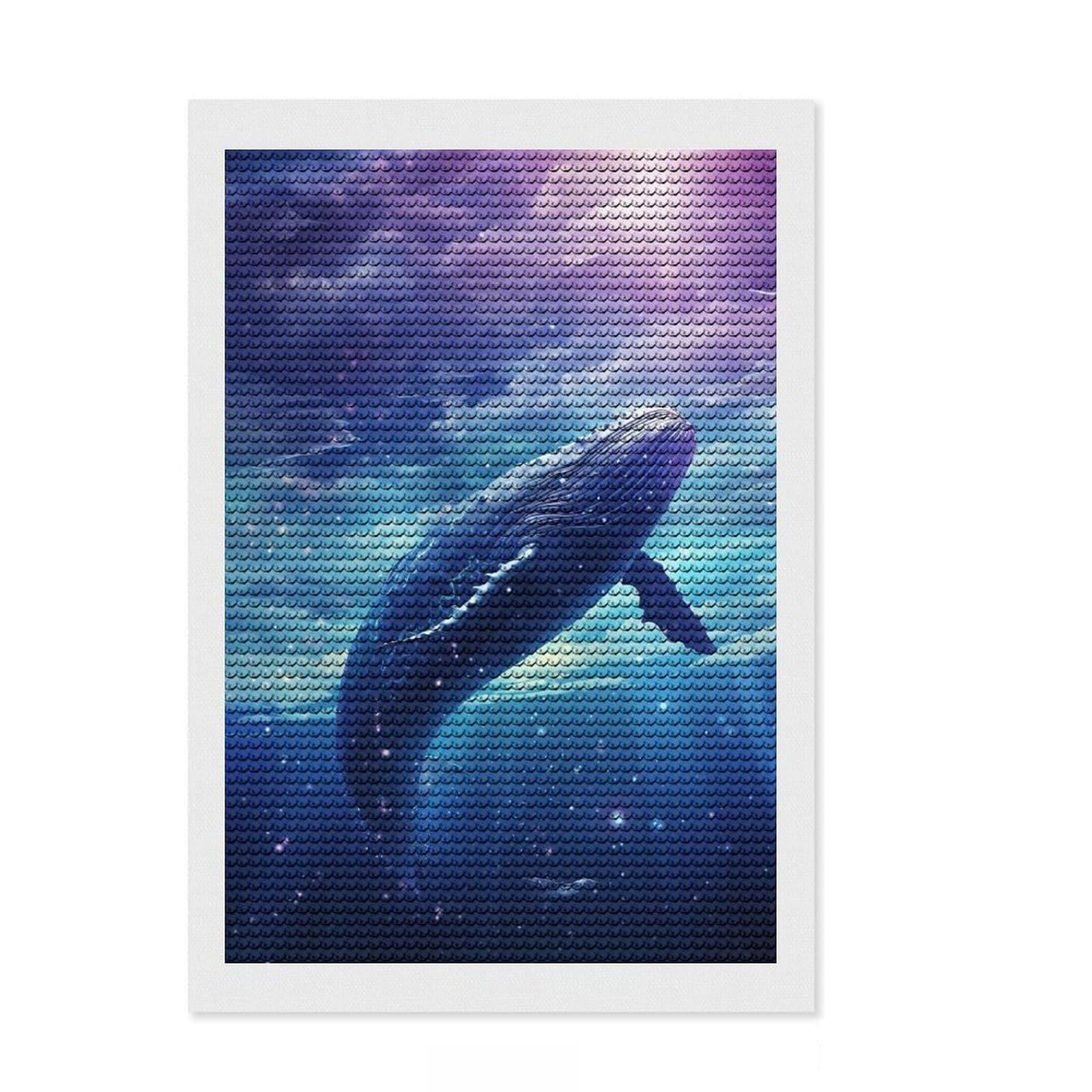 Junmoney Stellar Serenity Diamond Art Canvas 8"x12", Sparkling Round Gems, Neat Printed Canvas, with Tool Kit, Office Decor, Printed Canvas