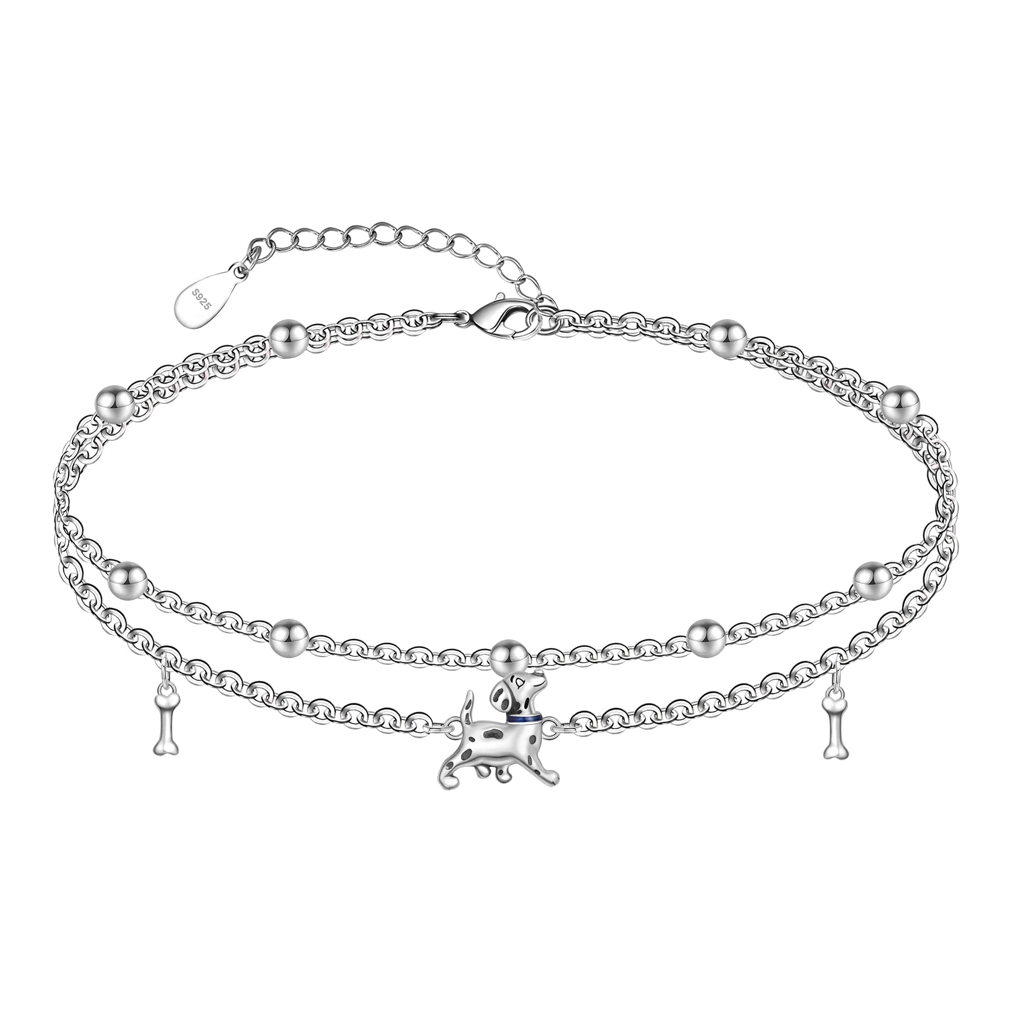 CHIC &amp; ARTSY 925 Sterling Silver Ankle Bracelets for Women, Adjustable Layered Foot Chains with Nature &amp; Symbol Charms, Lightweight Comfort Fit Boho Beach Everyday Jewelry