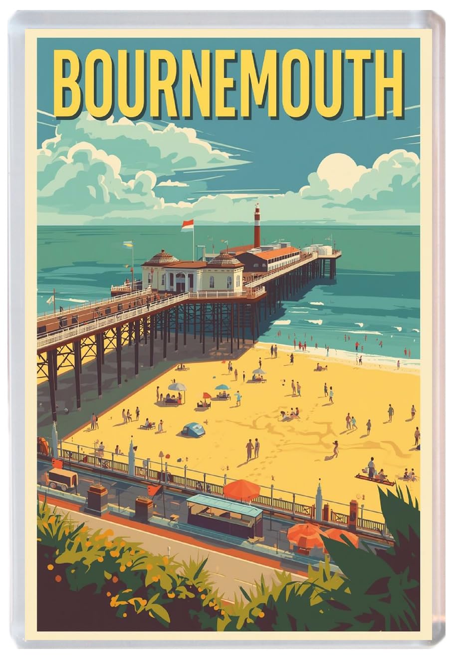 Bournemouth - Dorset - Jumbo Artistic Fridge Magnet 96 x 67mm BBSFHM3318