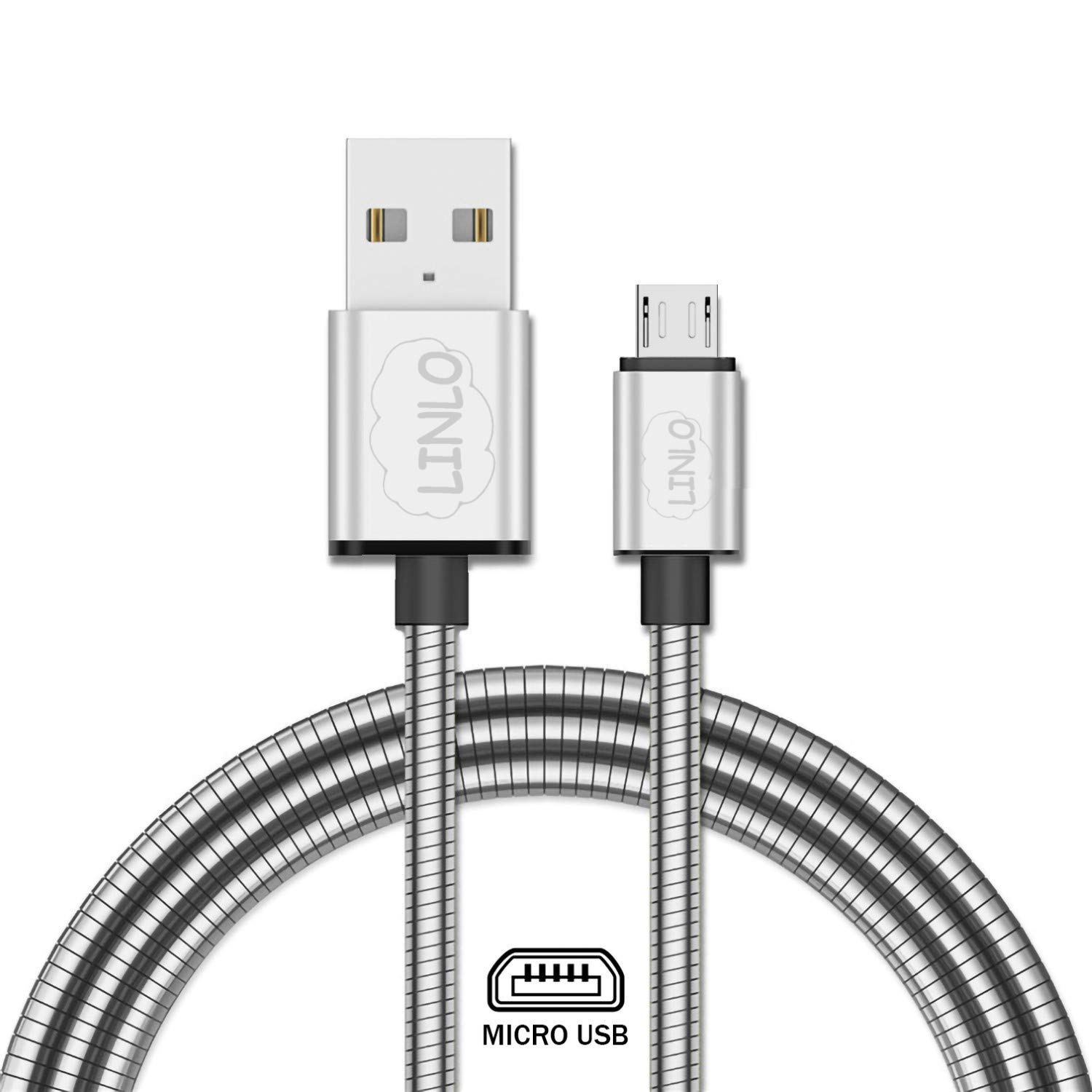 See full amazon price history chart for LINLO Metallic Metal Braided Micro USB to USB-A 2.0 Data Cable, 3.0A Fast charging and 480MBPS Data transmission 3.2 feet (1 meter) - White LINLO Metallic Metal Braided Micro USB to USB-A 2.0 Data Cable, 3.0A Fast charging and 480MBPS Data transmission 3.2 feet (1 meter) - White (B08RY1Y45L) Amazon Price History, Amazon Price Tracker