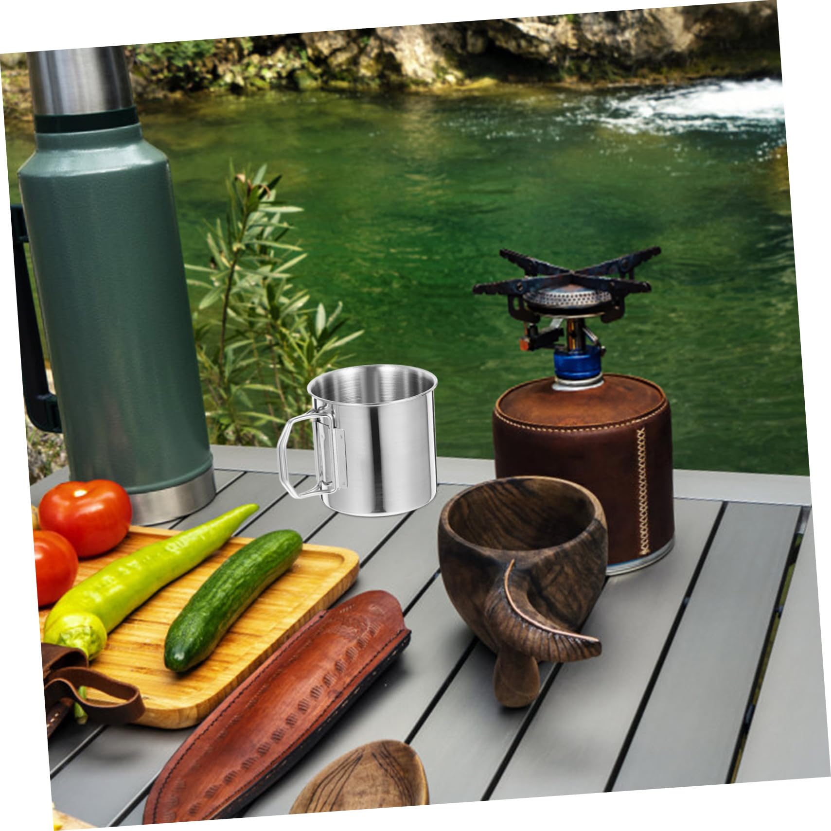 Toyvian 4 Ensembles Tasse De Camping Rétractable Acier Inoxydable De Mug Portable Pour Boissons Accessoire Pour Randonnée Activités Extérieures 2 Pièces * 4
