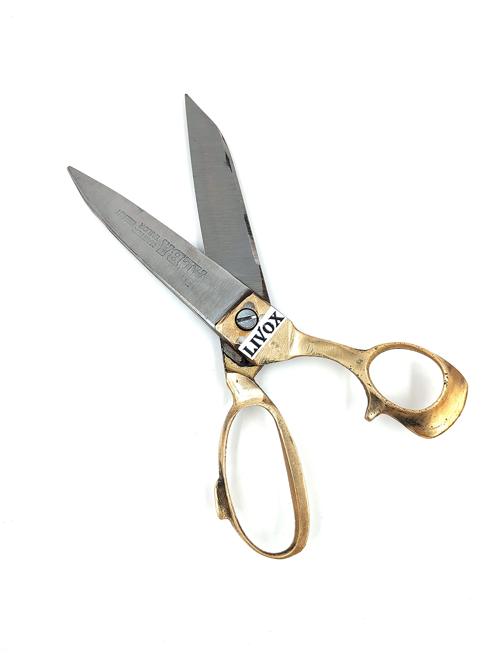 Livox Professional Stainless Steel Heavy Duty Tailor Scissors for Fabric, Cloth Cutting Scissor with Brass Finish Handle (8 inch, Gold) (B098K52CG1) Amazon Price History, Amazon Price Tracker
