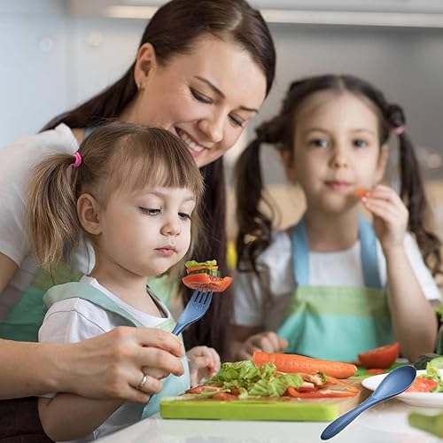 Miniatura 10 de Juego de utensilios de viaje reutilizables con estuche, paja de trigo portátil de plástico, tenedor, cucharas, cuchillos, cubiertos, para