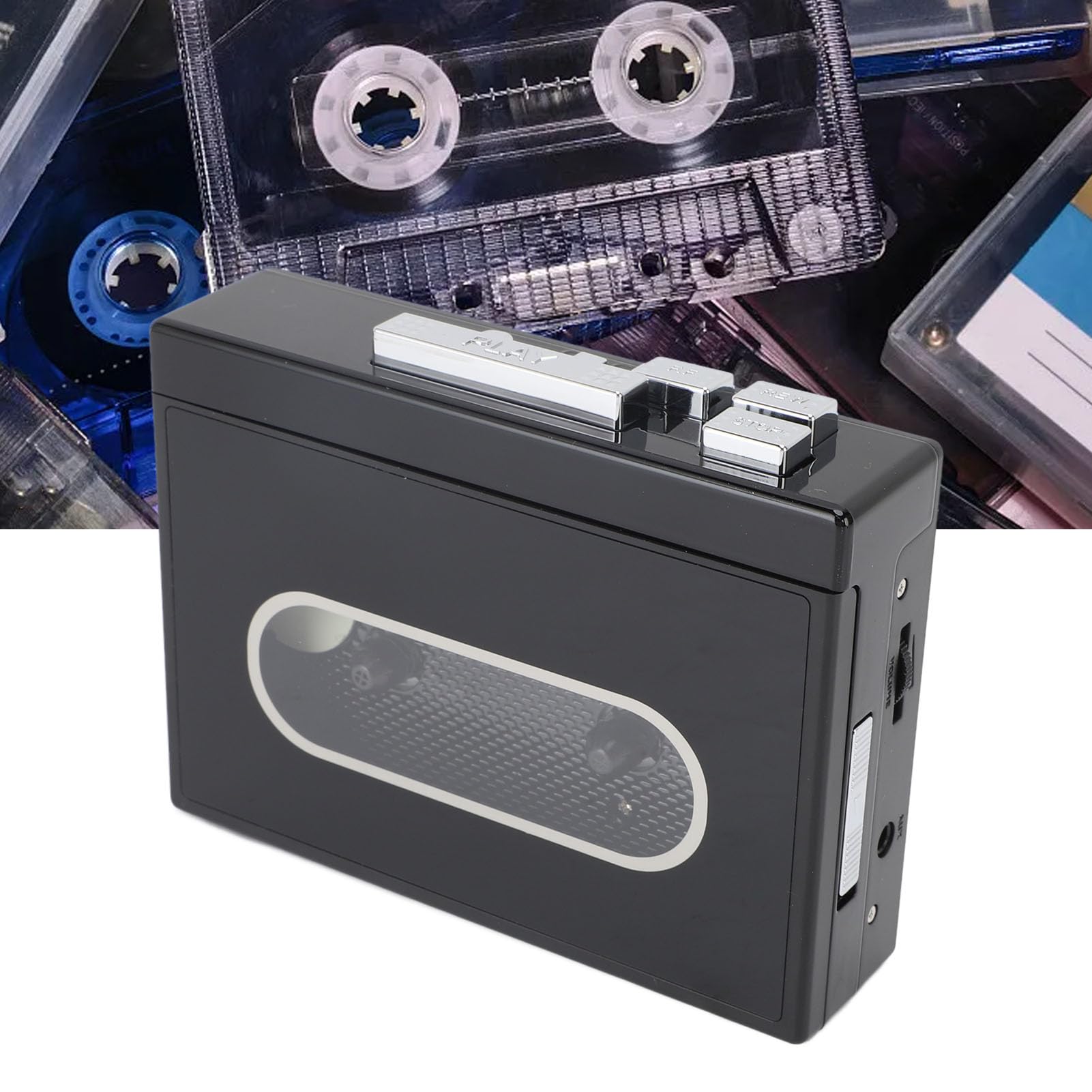 Lecteur de Bande DC5V avec 3,5 Mm Elecphone 5.0 FM Radio Stéréo Sound Vintage Portable Cassette Tape Lecteur pour Les Enregistrements Vocaux Musicaux Tapes Enregistrements Tap PlayerCassette