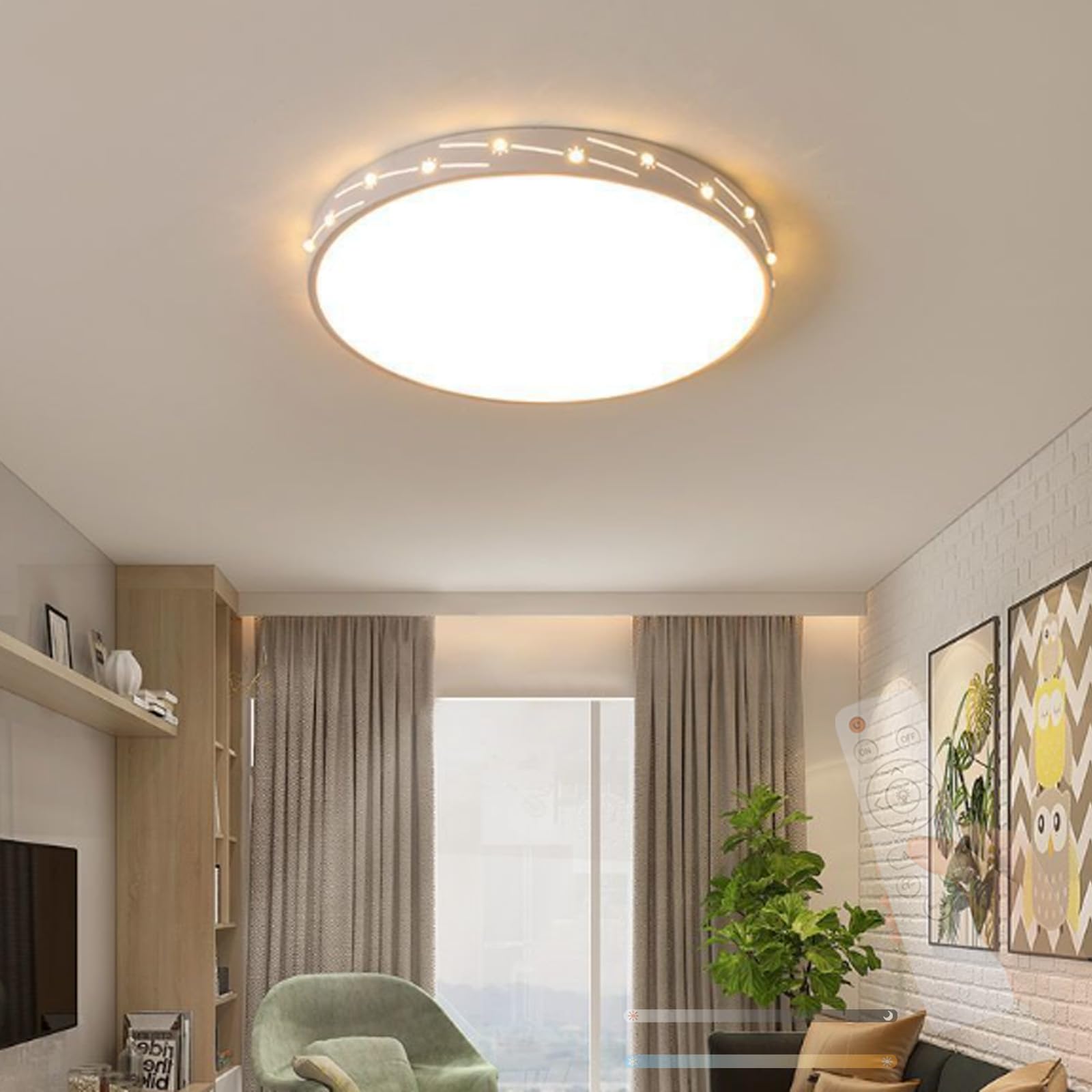 Plafonnier LED variable de 2700K à 6500K en acrylique et fer géométrique