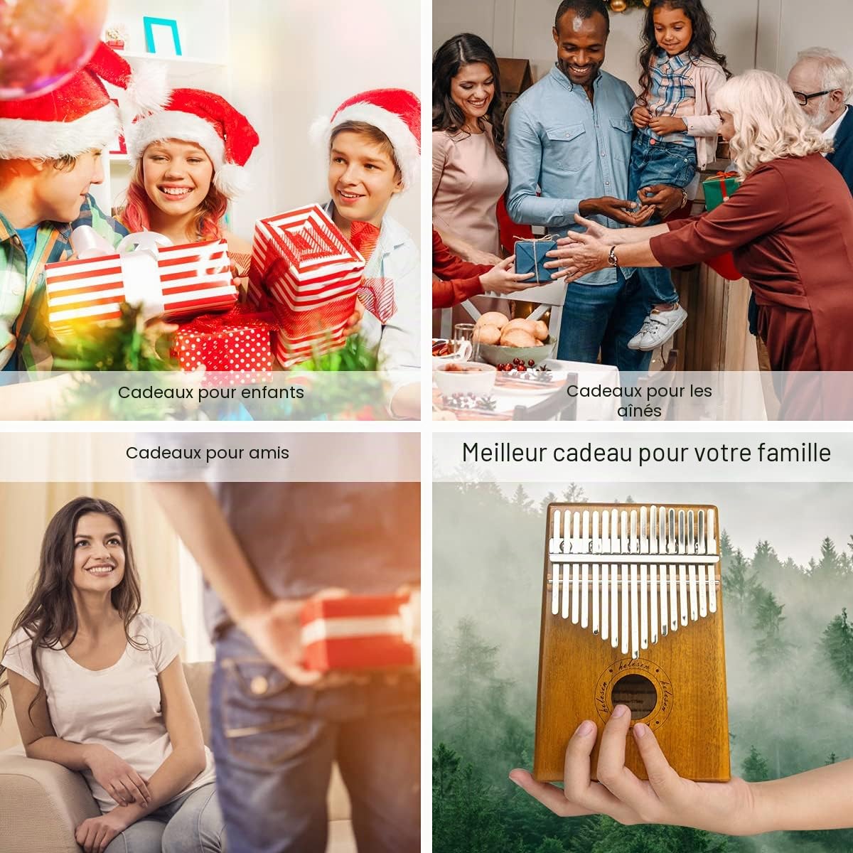 Kalimba 17 Clés, Piano à Pouce Kalimba Thumb Piano Finger Solide Instrument de Kalimb avec outils D'apprentissage, Kalimb Professionnel pour Enfants, Adultes et Amateurs de Musique