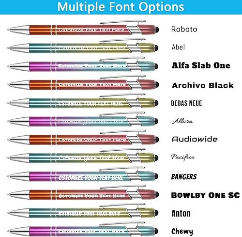 Miniatura 3 de Hasta 500 bolígrafos personalizados a granel, bolígrafos personalizados con lápiz capacitivo, bolígrafo personalizado de tinta negra con tu nombre,