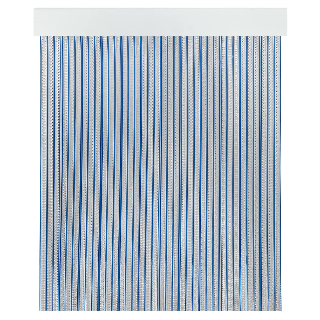 Acomoda Textil - Cortina Interior o Exterior PVC para Terraza, Jardín, Balcón y Patio. Panel con Barra de Aluminio Antimoscas e Insectos Fácil Instalación. (Azul/Transparente, 120x210 cm)