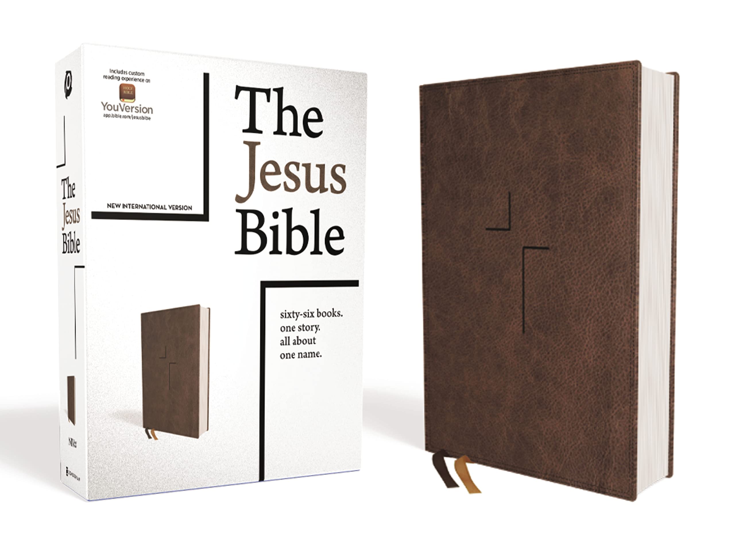 The Jesus Bible, NIV Edition, Leathersoft, Brown, Comfort Print Imitation Leather – October 30, 2018