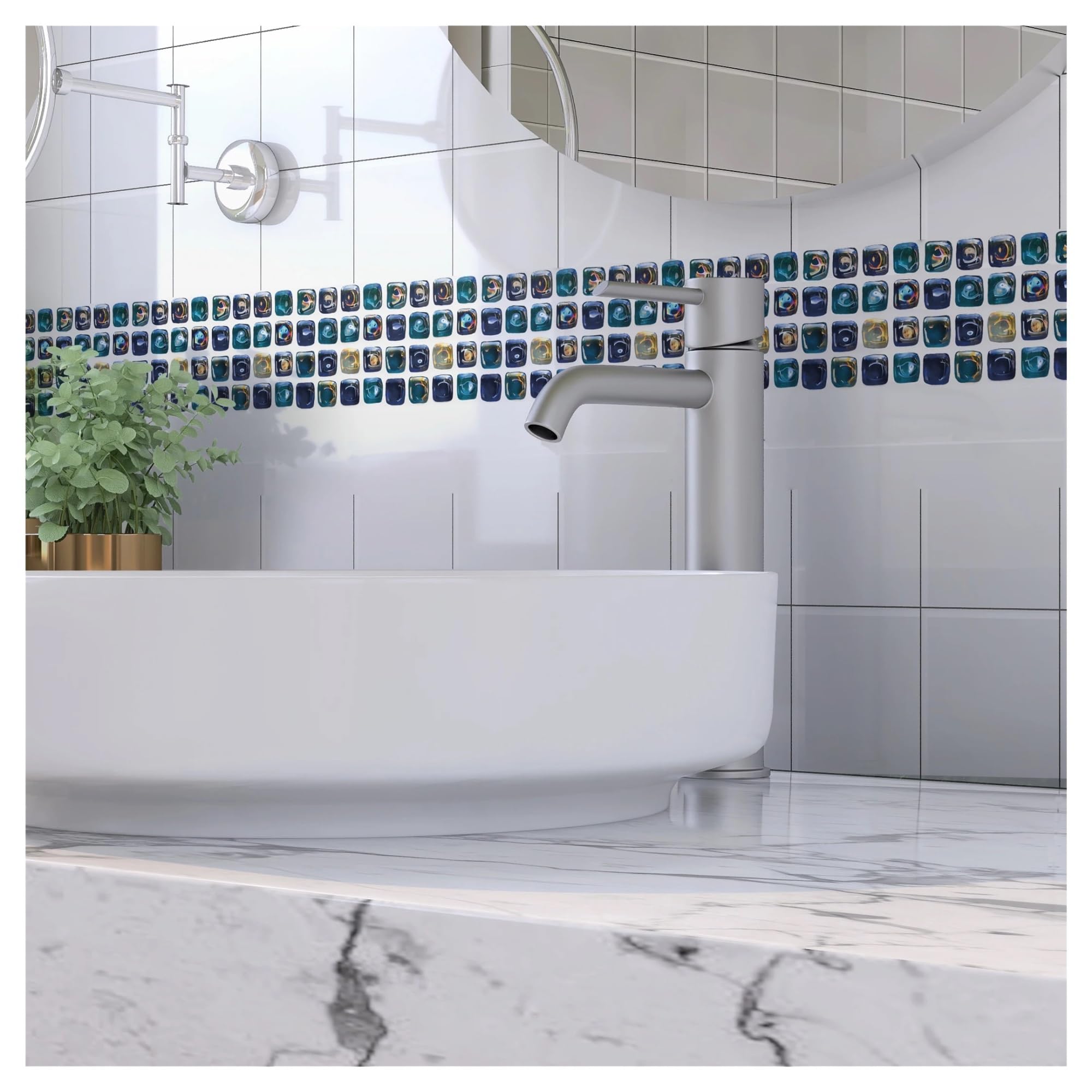 LCKKJHG Wallpaper Borders Self Adhesive 10x200cm Tile Wall Sticker Self Adhesive Border Bathroom Kitchen Waistline Skirting Board(Color 89)