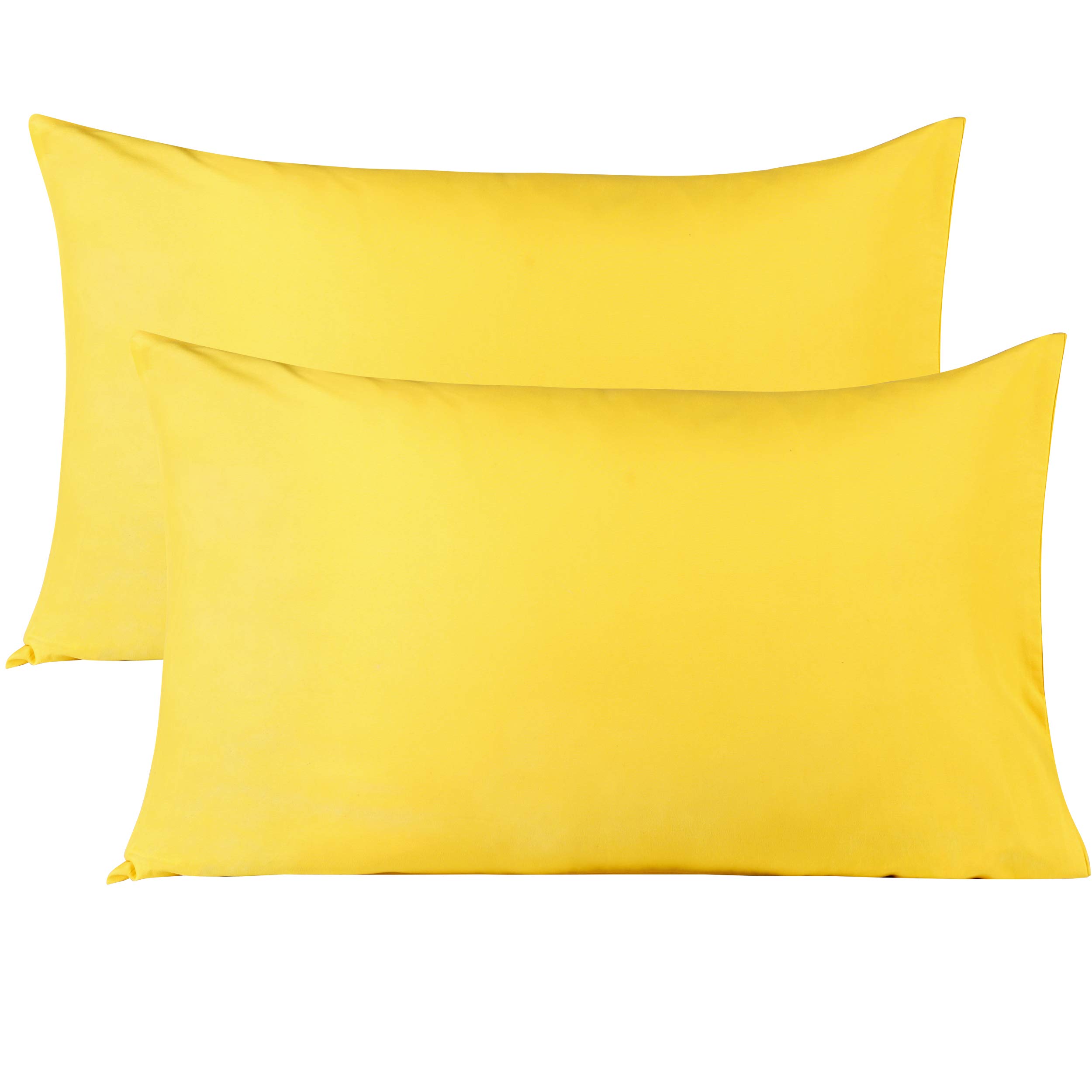 Toddler Travel Pillowcases 13 x 18 Inches - 2 Piece - Zipper Closure 100% Egyptian Cotton 400 Thread Count Soft &amp; Breathable Toddler Pillowcases Wrinkle &amp; Fade Resistant - Yellow