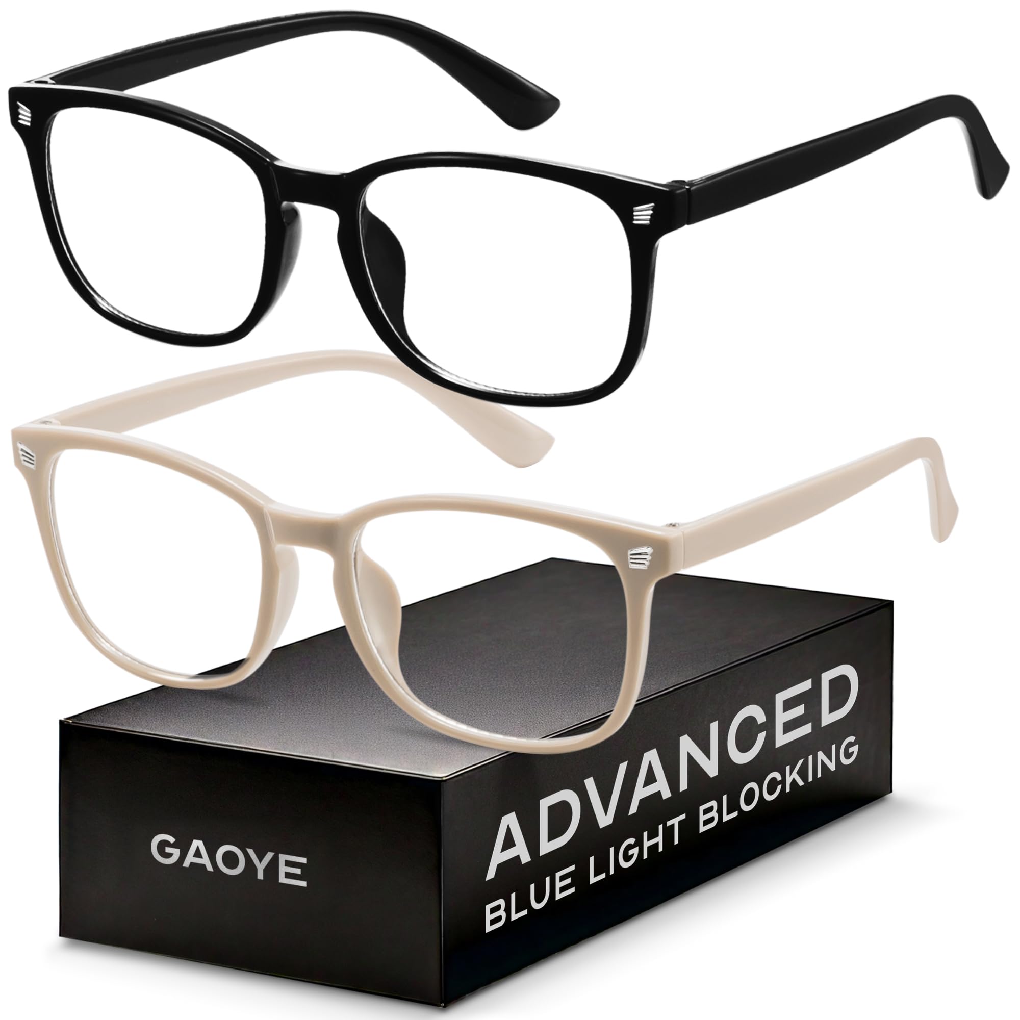 Photo 1 of Gaoye Eyewear Frames for Men - Blue Light Blocking Square Glasses, Anti UV Ray Computer Gaming, Blue Blockers for Women