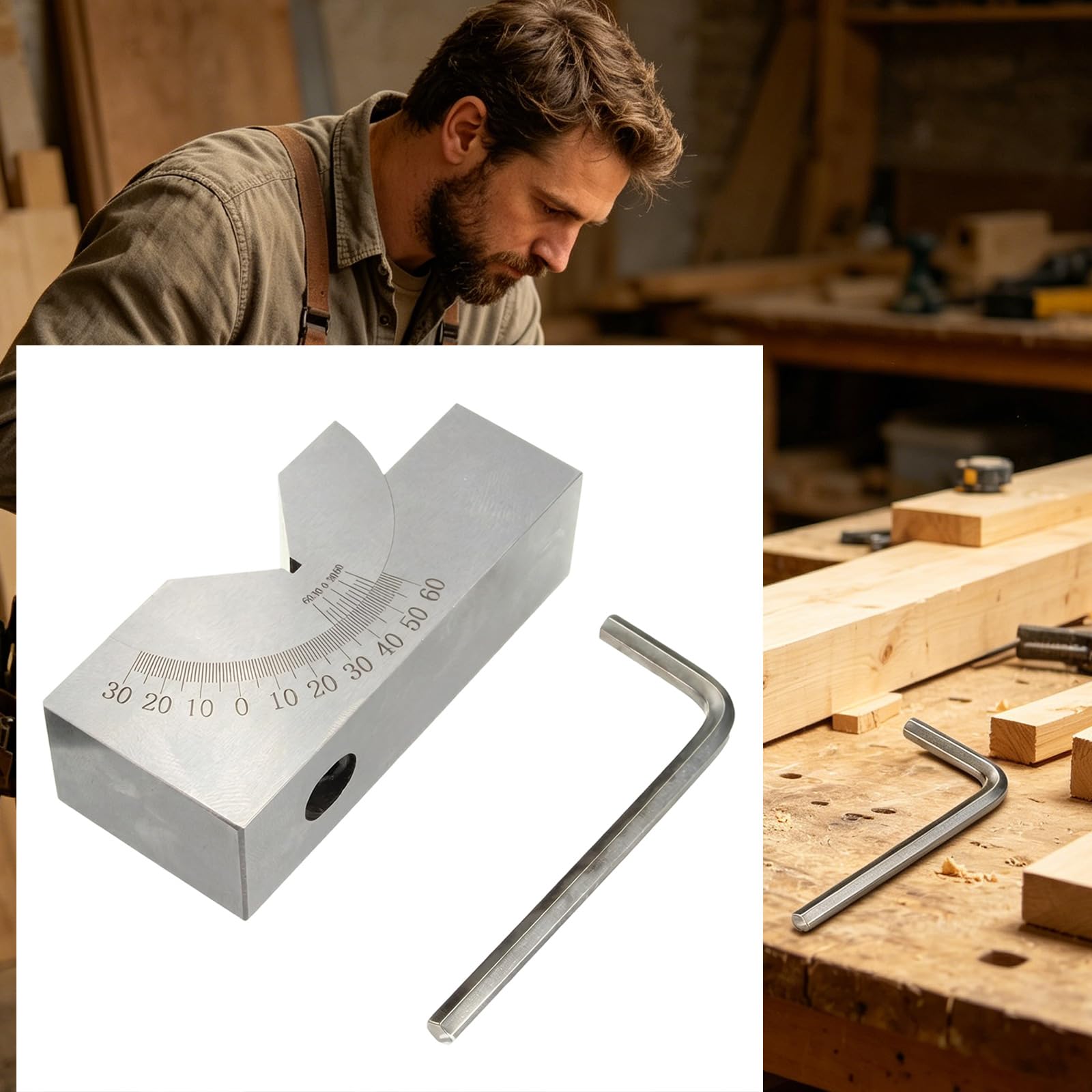 Misuratore di grado di installazione di mobili AP25 Strumento di misurazione in acciaio con scala incisa per la lavorazione del legno domestica e l'officina Allineamento angoli regolabili Set di
